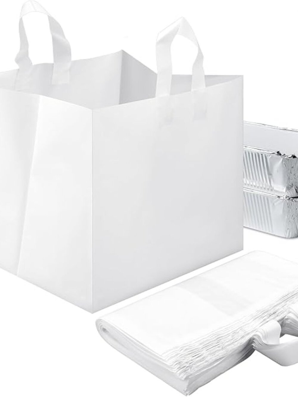 Bulyoou 50 Pcs 22" x 14" x 15.25" Full Tray Catering Bags Take out Bags Bulk